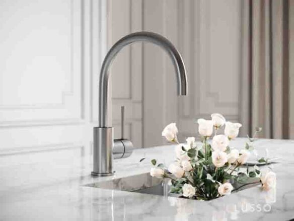 giro brushed stainless single lever kitchen mixer tap p1240 51415 medium  