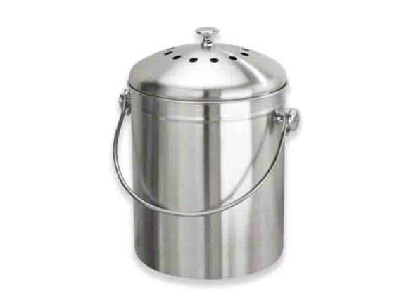 idesign brushed stainless steel compost bin wayfair   1 584x438